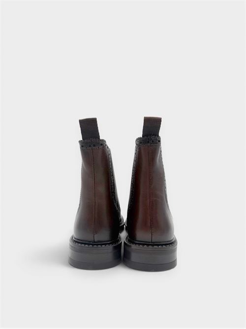 Stivaletto Chelsea in pelle marrone scuro FUNNY DUCK | VR600054PELLEDARK BROWN